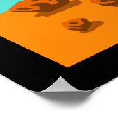 Niedliche Unterwasser-Roboterszene Poster (Ecke)