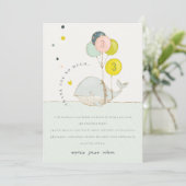 Niedliche Unterwasserballon Herzwale Kindergeburts Dankeskarte (Stehend Vorderseite)