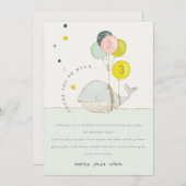 Niedliche Unterwasserballon Herzwale Kindergeburts Dankeskarte (Vorne/Hinten)