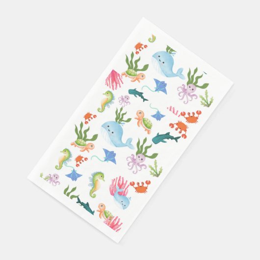 Niedliche Unterwasserfreunde Serviette (Ecke)