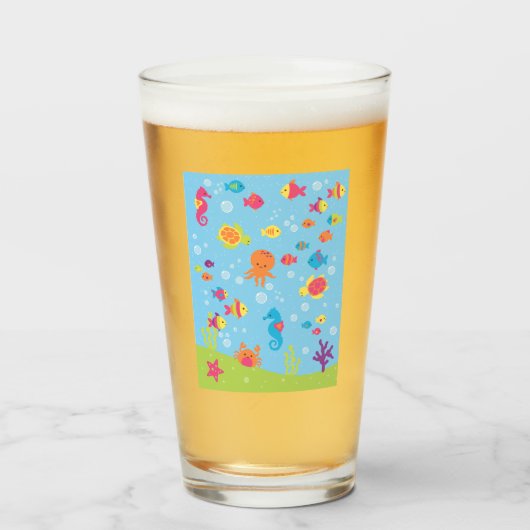 Niedliche Unterwasserwelt Glas (Vorne (Gefüllt))