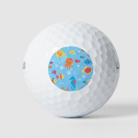 Niedliche Unterwasserwelt Golfball (Vorderseite)