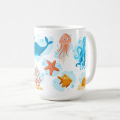 Niedliche Unterwasserwelt. Meeresleben Kaffeetasse (VorderseiteRechts)