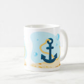 Niedliche Unterwasserwelt. Meeresleben. Nautic Anc Kaffeetasse (VorderseiteRechts)
