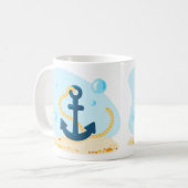 Niedliche Unterwasserwelt. Meeresleben. Nautic Anc Kaffeetasse (Vorderseite Links)