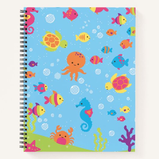 Niedliche Unterwasserwelt Notizblock (Vorderseite)