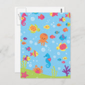 Niedliche Unterwasserwelt Postkarte (Vorne/Hinten)