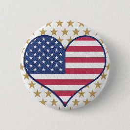 Niedliche USA Flag Heft Gold Stars Button Button