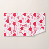 Niedliche Valentinbaume formen Herzmuster Badhandtuch Set (Handtuch)