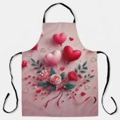 Niedliche Valentine-Ballons und Rose Schürze (Vorderseite)