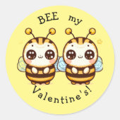 Niedliche Valentine-BEE Runder Aufkleber (Vorderseite)