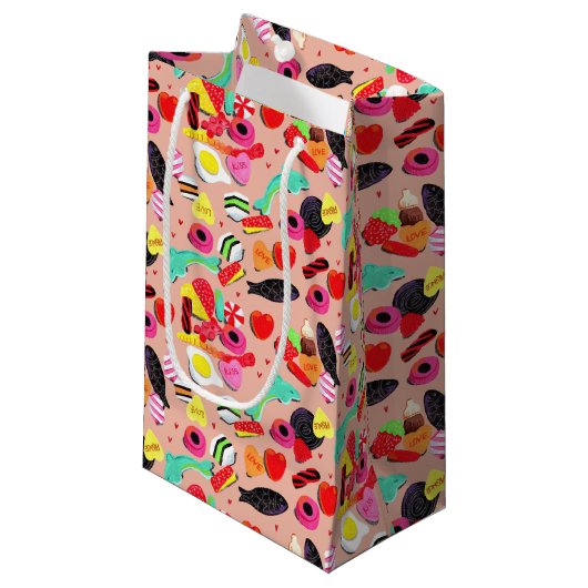 Niedliche Valentine, du bist so süß-pinkfarbene Sü Kleine Geschenktüte (Vorderseite Schrägansicht)