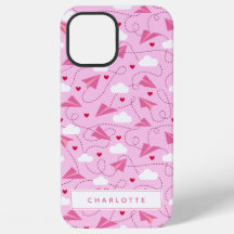 Niedliche Valentine Flying Airplane Rosa Herzname