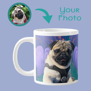 Niedliche Valentine Hearts Liebe Lila zwei Fotos Jumbo-Tasse