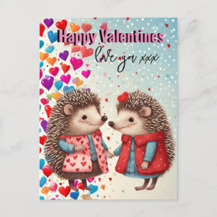 niedliche Valentine, Igel, Freund, Freundin Postkarte