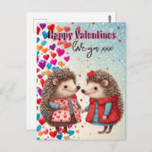 niedliche Valentine, Igel, Freund, Freundin Postkarte (Vorne/Hinten)