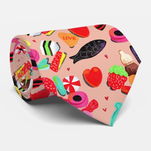 Niedliche Valentine, so süß pinkfarbene Bonbons &  Krawatte (Gerollt)