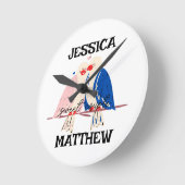 niedliche Valentine, süß für Paare Runde Wanduhr (Winkel)