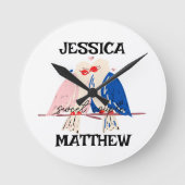 niedliche Valentine, süß für Paare Runde Wanduhr (Vorderseite)