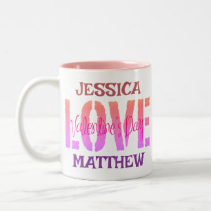 niedliche Valentine, süß für Paare Zweifarbige Tasse