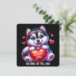 Niedliche Valentine-Welpe - Valentinstag-Karte Dankeskarte