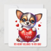 Niedliche Valentine-Welpe - Valentinstag-Karte Dankeskarte (Vorderseite)