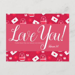 Niedliche Valentiner Bibelpostkarte Postkarte