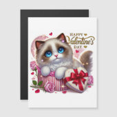 Niedliche Valentinerkatze Magnetkarte (Vorne/Hinten)