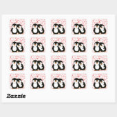 Niedliche Valentines Pinguin Stickers (Blatt)