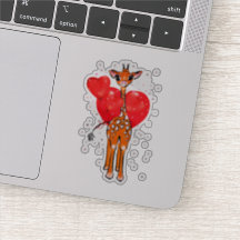 Niedliche Valentingiraffe mit Herzblasen