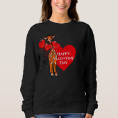 Niedliche Valentingiraffe mit Herzblasen Sweatshirt (Vorderseite)