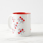 Niedliche Valentinherz Tic-Tac-Toe-Muster Tasse (Vorderseite Links)