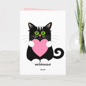 Niedliche Valentinkarte mit Katze Feiertagskarte (Rückseite)
