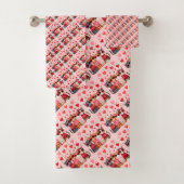 Niedliche Valentinkatzen in Herzsonnenbrille Badhandtuch Set (Insitu)