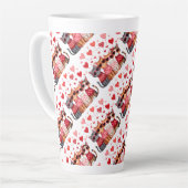 Niedliche Valentinkatzen in Herzsonnenbrille Milchtasse (Linke Ecke)