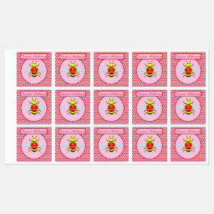 Niedliche Valentinstag-Biene Etiketten