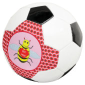 Niedliche Valentinstag-Biene Fußball (Dreiviertel)