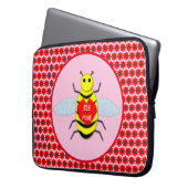 Niedliche Valentinstag-Biene Laptopschutzhülle (Vorderseite Links)