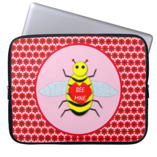 Niedliche Valentinstag-Biene Laptopschutzhülle