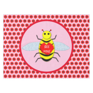 Niedliche Valentinstag-Biene Tischdecke