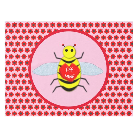 Niedliche Valentinstag-Biene Tischdecke (Vorderseite (Horizontal))