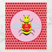 Niedliche Valentinstag-Biene Weinetikett (Einzelnes Label)
