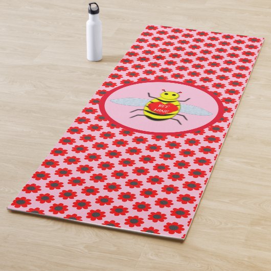 Niedliche Valentinstag-Biene Yogamatte (Beispiel)