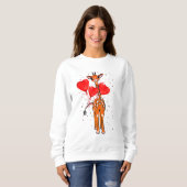 Niedliche Valentinstag-Giraffe Herzblasen Sweatshirt (Vorne ganz)