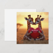 Niedliche Valentinstag-Giraffen Feiertagskarte (Vorne/Hinten)