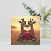Niedliche Valentinstag-Giraffen Feiertagskarte (Stehend Vorderseite)