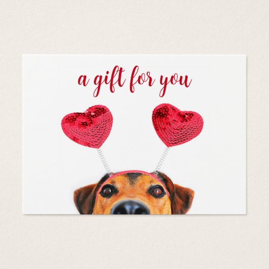 Niedliche Valentinstag Hunde-Headband-Geschenkkart (Vorderseite)