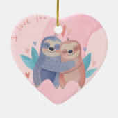Niedliche Valentinstag Keramik Keramik Ornament (Hinten)