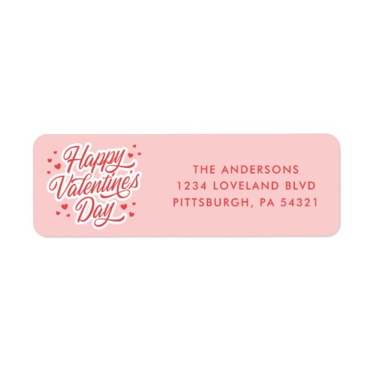 Niedliche Valentinstag-Rücksendeadresse (Vorne)