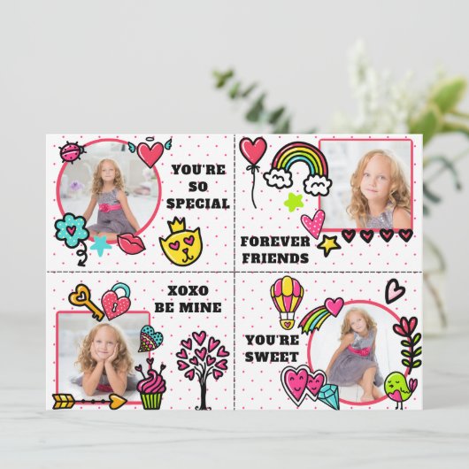 Niedliche Valentinstag Tageskarte Feiertagskarte (Stehend Vorderseite)